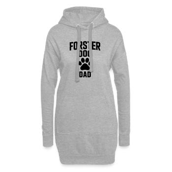 Papa de chien en famille d’accueil - Cadeau adopté par un chien - Sweat-shirt à capuche long Femme - gris chiné - Devant