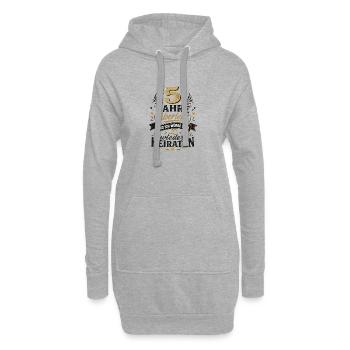 5. Hochzeitstag Jahrestag Geschenk Ehemann Ehefrau - Hoodie-Kleid - Grau meliert - Vorne