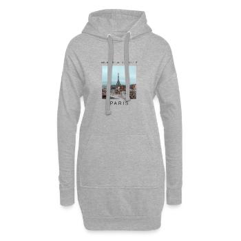 Paris - Sweat-shirt à capuche long Femme - gris chiné - Devant