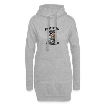 Diction des sports d’hiver de snowboard Bulldog chien - Sweat-shirt à capuche long Femme - gris chiné - Devant