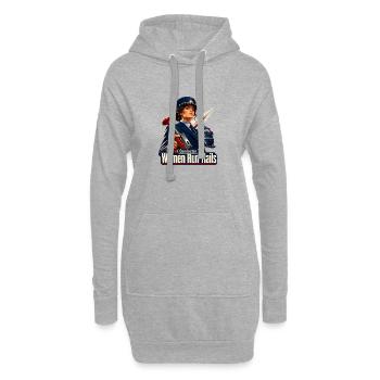Zugschaffnerinnen Frauen betreiben Schienen Laternen-Ticket-Wortspiel - Hoodie-Kleid - Grau meliert - Vorne