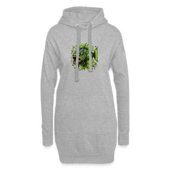 Green Deep Sea Monster - Hoodie Dress - heather grey - Front