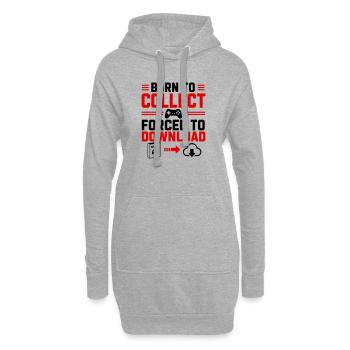 Geboren Zum Sammeln Gamer Geek gaming - Hoodie-Kleid - Grau meliert - Vorne