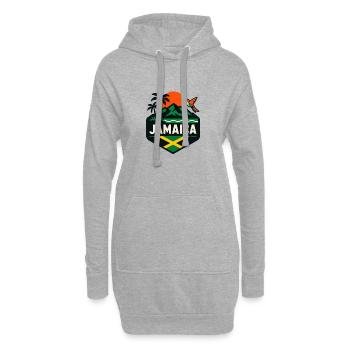 Jamaica Palm Trees Sunset Hummingbird - Hoodie Dress - heather grey - Front