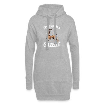 Gazelles Expressions Gazelles Drôle de Gazelle - Sweat-shirt à capuche long Femme - gris chiné - Devant