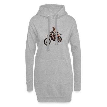 Pilote de motocross sur motocross - Sweat-shirt à capuche long Femme - gris chiné - Devant
