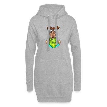 Aventurière goggles néon - Sweat-shirt à capuche long Femme - gris chiné - Devant