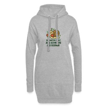 Schneckenboxer im Garten - Hoodie-Kleid - Grau meliert - Vorne