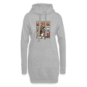 Cannabis Grower Waschbär - Hoodie-Kleid - Grau meliert - Vorne