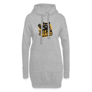 Parler à la main Humour drôle sur les ratons laveurs Drôle - Sweat-shirt à capuche long Femme - gris chiné - Devant