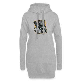 Parler à la main Humour drôle sur les ratons laveurs Drôle - Sweat-shirt à capuche long Femme - gris chiné - Devant