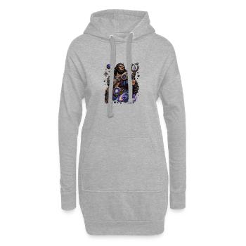 Cosmic Warrior Wizard - Hoodie Dress - heather grey - Front