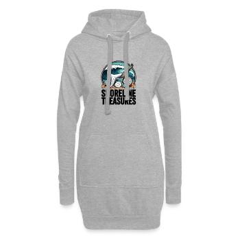 Coucher de soleil sur les trésors du rivage - Sweat-shirt à capuche long Femme - gris chiné - Devant