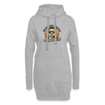 Bin Da Kann Losgehen Es Eskaliert Eh Alpaka Party - Hoodie-Kleid - Grau meliert - Vorne