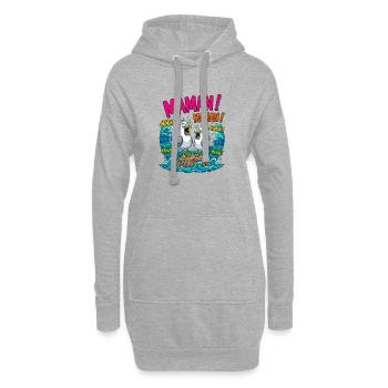Maman Mouettes Qui Crient Humour - Sweat-shirt à capuche long Femme - gris chiné - Devant