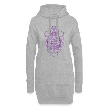 Spiritualität Spirituell geschützte Heilige Geometrie - Hoodie-Kleid - Grau meliert - Vorne
