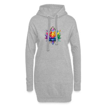 Lotus de Cristal Lumineux - Sweat-shirt à capuche long Femme - gris chiné - Devant