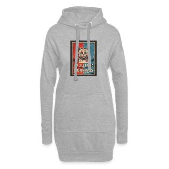 Katze Ich Bin gegen Morgende Allergisch - Hoodie-Kleid - Grau meliert - Vorne