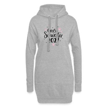 Große Schwester 2027 – Süßer Geschwister-Aufdruck - Hoodie-Kleid - Grau meliert - Vorne