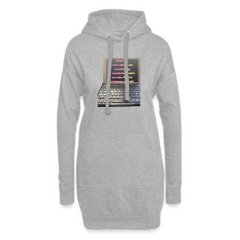 Tabletglück aus dem Koffer - Hoodie-Kleid - Grau meliert - Vorne