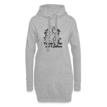 Team Liebe seit 4 Jahren Jahrestag Geschenk Paar - Hoodie-Kleid - Grau meliert - Vorne