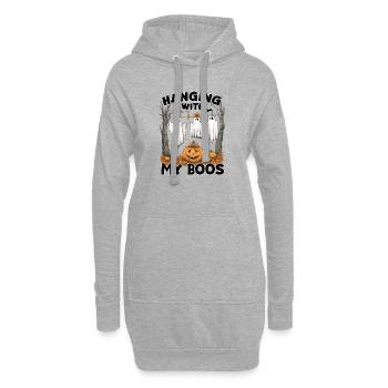 Halloween Geist Süße Geister Halloween Herbst - Hoodie-Kleid - Grau meliert - Vorne