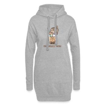 Bubble Tea Boba Drôle de Lapin mignon - Sweat-shirt à capuche long Femme - gris chiné - Devant