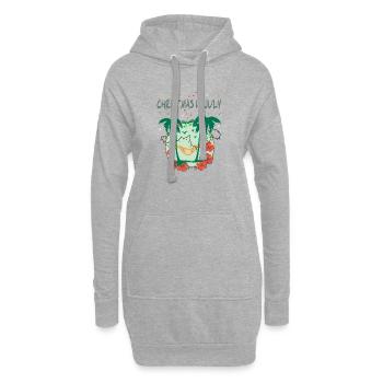 Christmas in July Tropical Colorful Christmas Bath - Hoodie Dress - heather grey - Front