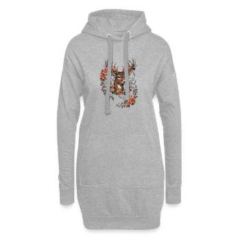 Festival folklorique des bois de cerf Costumes traditionnels cadeau de remplacement - Sweat-shirt à capuche long Femme - gris chiné - Devant