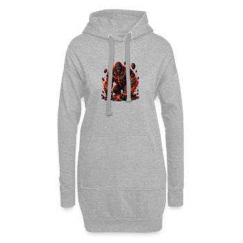 Volcan Gorille Colosse de Feu - Sweat-shirt à capuche long Femme - gris chiné - Devant