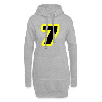 7 Symbole numérique - Sweat-shirt à capuche long Femme - gris chiné - Devant