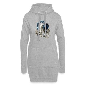 Pieuvre Pieuvre pieuvre Pieuvre de mer - Sweat-shirt à capuche long Femme - gris chiné - Devant