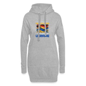 Deutschland liebt Ukraine Flagge - Hoodie-Kleid - Grau meliert - Vorne