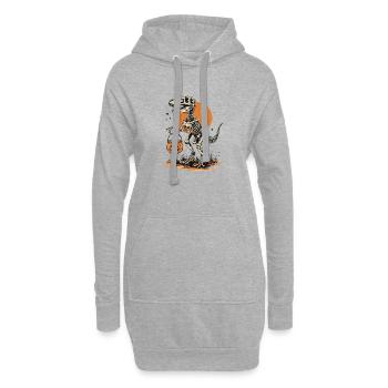 Halloween Dinosaur Skeleton Rex Meme Halloween - Sweat-shirt à capuche long Femme - gris chiné - Devant