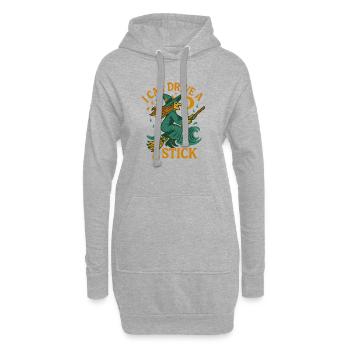 Sorcière sur un balai, je sais conduire un stick - Sweat-shirt à capuche long Femme - gris chiné - Devant