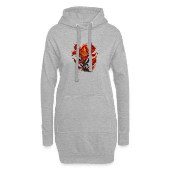 Plante Phénix Fleurs de Flamme - Sweat-shirt à capuche long Femme - gris chiné - Devant