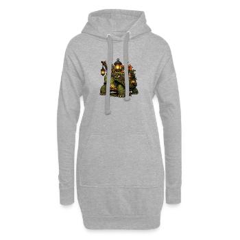 Tortue lanterne dans le jardin forestier - Sweat-shirt à capuche long Femme - gris chiné - Devant