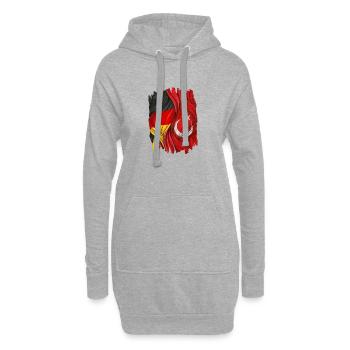 Drapeaux fiers de l’Allemagne et de la Turquie - Sweat-shirt à capuche long Femme - gris chiné - Devant