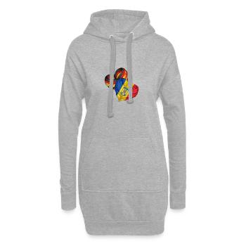 Amitié entre l’Allemagne et la Roumanie - Sweat-shirt à capuche long Femme - gris chiné - Devant