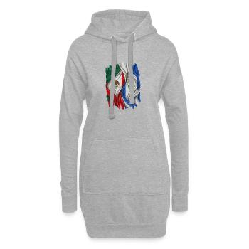 Fiers des drapeaux du Mexique et du Salvador - Sweat-shirt à capuche long Femme - gris chiné - Devant