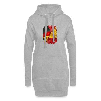 Fiers des drapeaux de l’Allemagne et de l’Espagne - Sweat-shirt à capuche long Femme - gris chiné - Devant