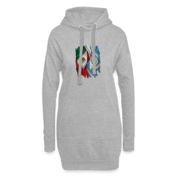 Fiers des drapeaux du Mexique et du Guatemala - Sweat-shirt à capuche long Femme - gris chiné - Devant