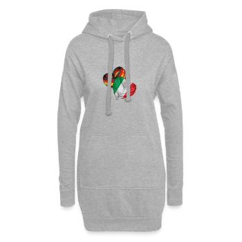 Amitié entre les drapeaux allemands - Sweat-shirt à capuche long Femme - gris chiné - Devant