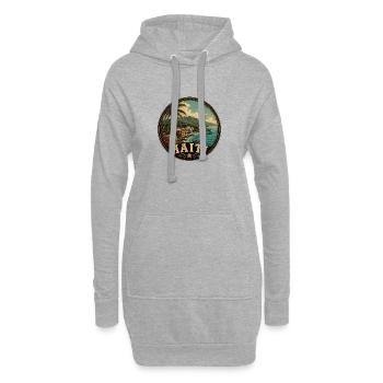 Fêtes en Haïti Citadelle la Ferrière style baroque - Sweat-shirt à capuche long Femme - gris chiné - Devant