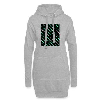 Motif de rayures en zigzag néon - Sweat-shirt à capuche long Femme - gris chiné - Devant