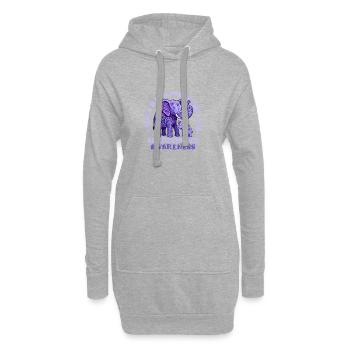 Je me souviens pour vous – l’éducation à Alzheimer - Sweat-shirt à capuche long Femme - gris chiné - Devant