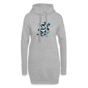 Panda Skier Humor d’hiver drôle - Sweat-shirt à capuche long Femme - gris chiné - Devant