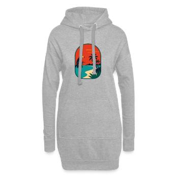 Panorama côtier tropical avec toucan - Sweat-shirt à capuche long Femme - gris chiné - Devant