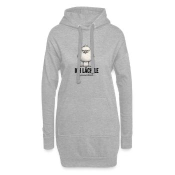  Ich Lächele Innerlich Lustiger Mürrischer Vogel - Hoodie-Kleid - Grau meliert - Vorne