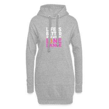 Danse en ligne - Sweat-shirt à capuche long Femme - gris chiné - Devant
